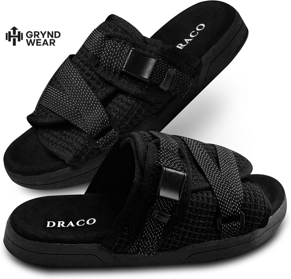 slides Reflective Slides for Men and Women, Wrapped in Reflective 3M with Adjustable Straps for Wide/Narrow Feet, Sandals with Arch Support & Slip Resistant, Men & Women Footwear, Black